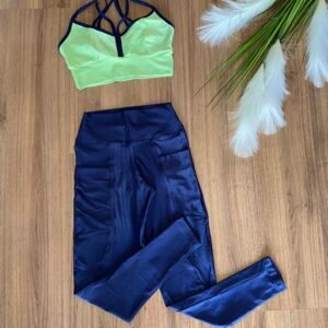 Conjunto calça bolso marinho/cana